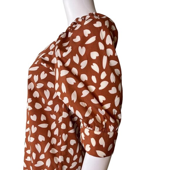 Compaña Fantastica Brown & White Print Casual Dress Womens Size‎ Small (J10217) - Picture 4 of 10